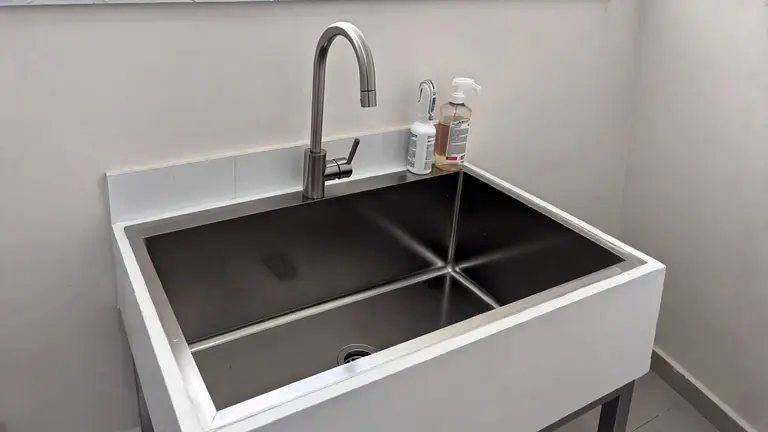 Utility sink installed in Wheeling by Nailed It North Shore licensed crew